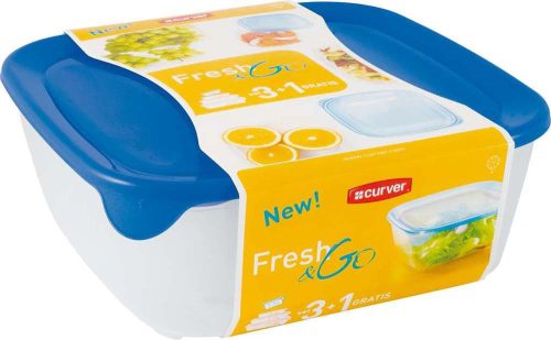 Curver Fresh&Go Set műanyag ételtartó doboz készlet 0,8L + 1,7L + 2,9L + 0,25L