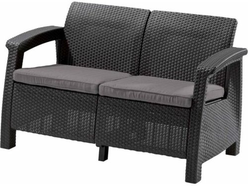 Keter Corfu love seat műrattan kerti kétszemélyes kanapé