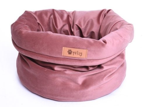 Petsy Royal basket kutya, macska bársonyos poliészter fekhely - pink - Ø 40 cm